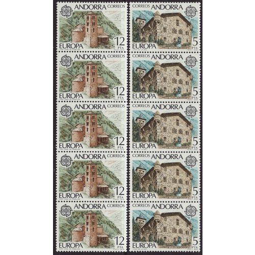 Andorra - Spanish 1978 SG 108-9 UMM Strips of 5 - Europa/CEPT (B-483-01)