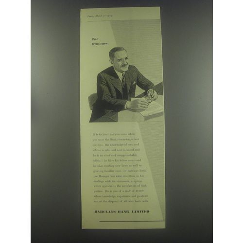 1954 Barclays Bank Ad - The manager