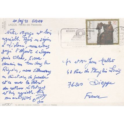 Ponta da Piedade Portugal Postcard posted 1993 VGC