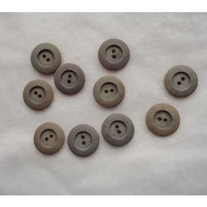 ii10 Blue/Gray Washed Round Buttons 23mm 7/8 2 Hole 10 Pieces Sewing Crafting