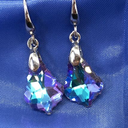 Earrings Blue/Purple Swarovski Crystal Wire Hook #303 USA Seller
