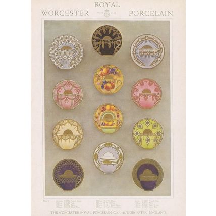 Royal Worcester Museum 1921 Teacups Saucers Postcard