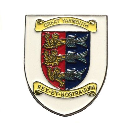 Great Yarmouth Norfolk Crest Coat of Arms Shield Metal Enamel Badge 25mm New
