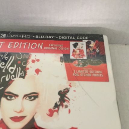 NEW Disney Cruella 4K UHD + Blu-Ray + Digital Code Movie Sealed with Bonus Art P