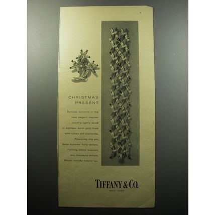 1956 Tiffany & Co. Jewelry Ad - Christmas Present