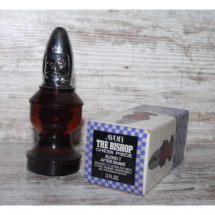 VTG AVON Blend 7 AFTER SHAVE Collectors Gift THE Bishop CHESS Set Piece 3oz NEW