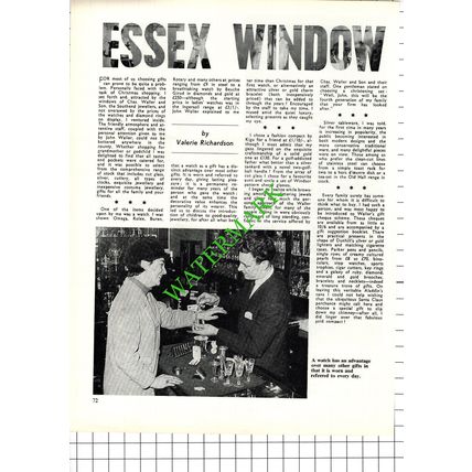 Chas Waller and Son Southend Essex Jewellers- 1968 Article