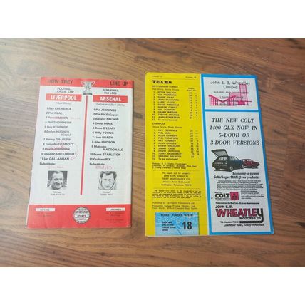5 x Liverpool League Cup Semi Finals (Home & Away 1978-1982) ** FREE P&P **