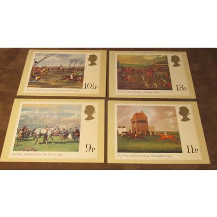 1979 GB PHQ First Day Cover Postcards - Horse Racing paintings