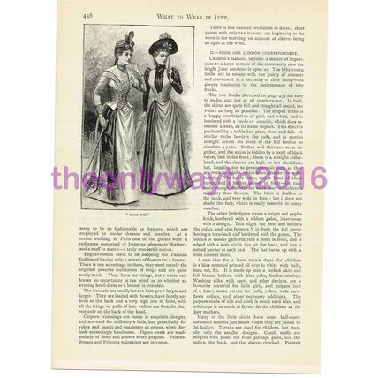 Clothes for June, Victorian Ladies Fashion, Book Illustration (Print), 1890