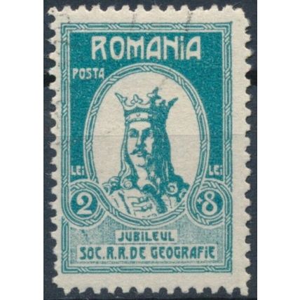 50th Anniv Geographical Society: 2L - Romania 1927 - F H - MiNr 304