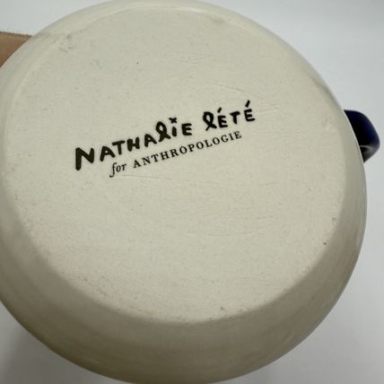 Nathalie Lete for Anthropologie Floral Monogram Letter Y Mug 20oz. Rare