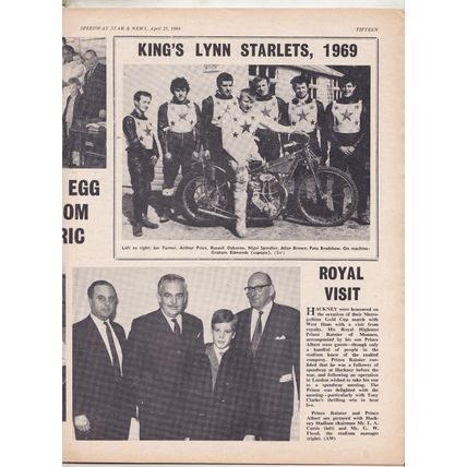 Speedway Star & News. April 25, 1969. CRADLEY HEATH Team Photo.