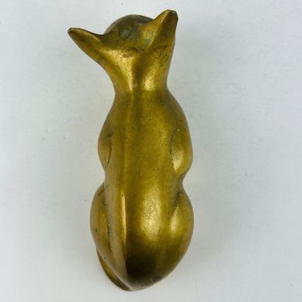 Cat Figure Bronze color Brass - Made In Korea