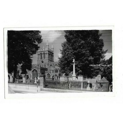 Crediton Church, Devon, RP Postcard.