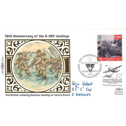 Glyn Gilbert Bermuda Medal Soldier of WW2 Army D-Day Landings Hand Signed FDC