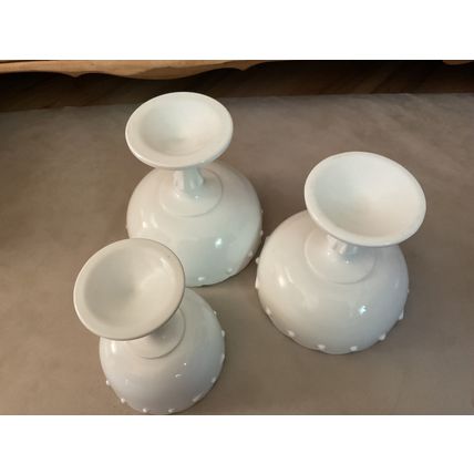 Lot of 3 Vintage Milk Glass Vases