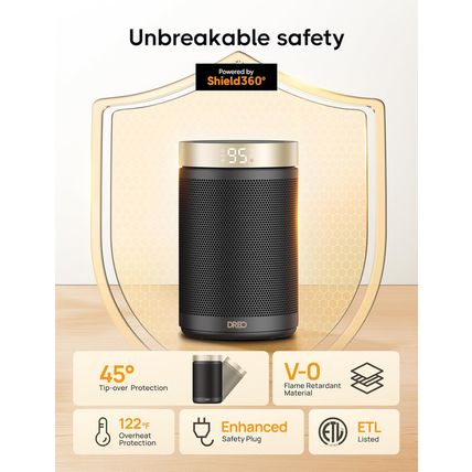 Dreo Space Heater, Portable Electric Heaters for Indoor Use with Thermostat and