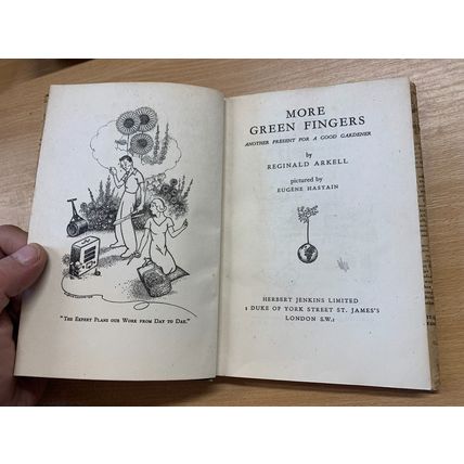 1944 "MORE GREEN FINGERS" REGINALD ARKELL GARDENING POEMS HARDBACK BOOK (P2)