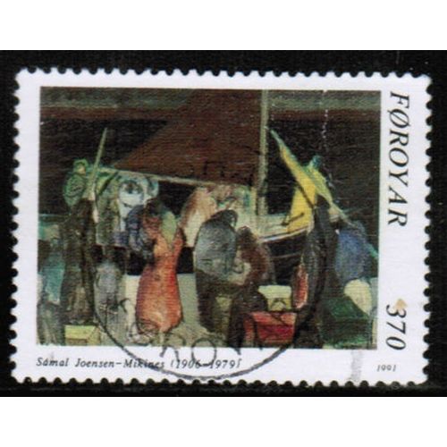 1991 Faroe Islands Sc# 229 used - Painting 370 ore