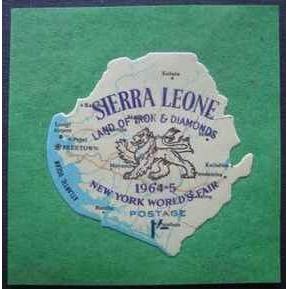 Sierra Leone 1964 New York Worlds Fair 1s Lion Map Unmounted Mint NM SG289 stamp