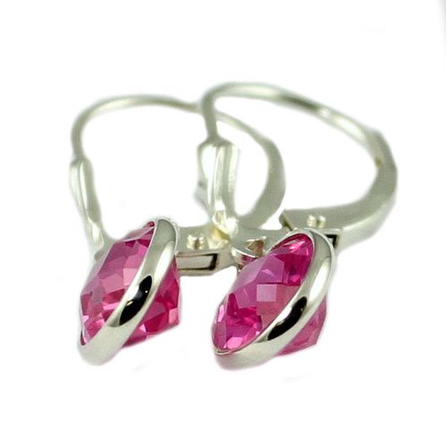 Pure Pink Topaz, 925 Sterling Silver Leverback Earrings, SE001