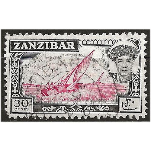 Zanzibar 1961 SG378 30c Carmine-Red & Black Fine Used . ..