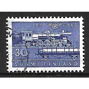 FINLAND 1962 FINNISH RAILWAYS 30m BLUE STEAM LOCO SG 635 FINE USED