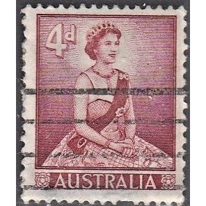 AUSTRALIA, 1959-64 4d ERII carmine-lake, SG 313 (Scott #317), used