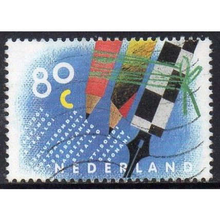 Netherlands 1993 Greetings - Writing 80c Used P. 13¾ x 13¾