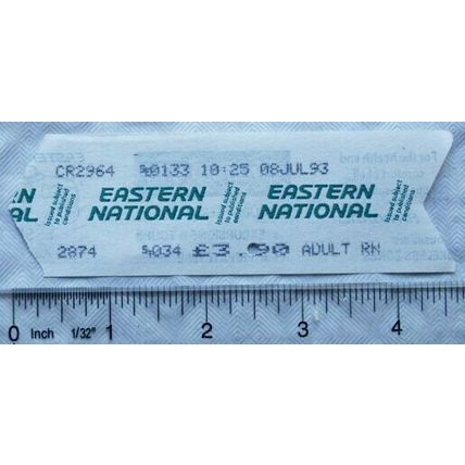 1993 Eastern National £3.90 adult single bus ticket