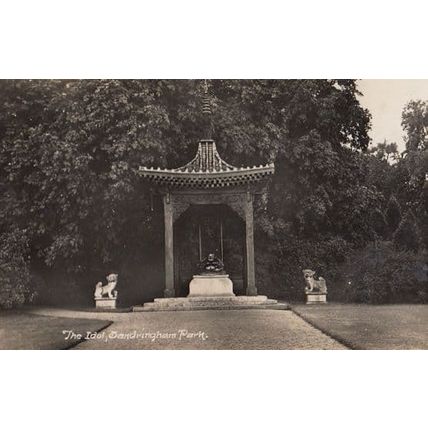 Sandringham Park Idol Buddha Statue Norfolk Antique Real Photo Postcard
