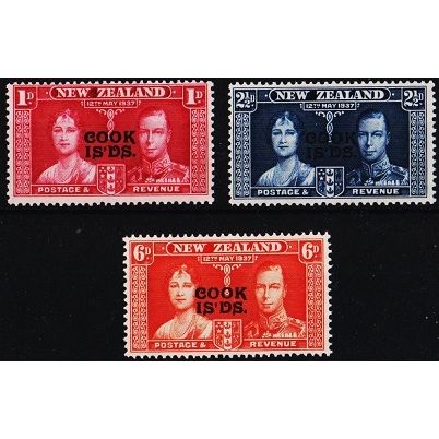 Cook Islands. 1937 Coronation. S.G.124/126. Complete Set(3v) UM
