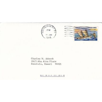 United States 1985 Honolulu Cover Honolulu cancel typed VGC