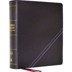 KJV, Word Study Reference Bible, Bonded Leather, Black, Red Letter, Thumb Indexe