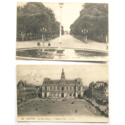 2x 1914 French postcards - Poitiers