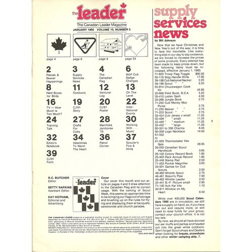 Scouts Canada Leader Magazine January 1980 V10 #5 Canadian Flag, Birdhouses