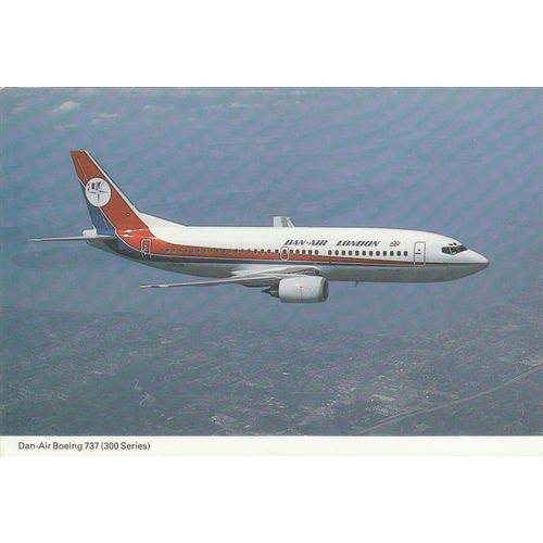 Dan Air Boeing B737 300 Aircraft Postcard (A11818)