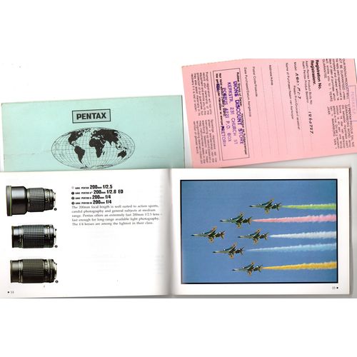 Pentax Lenses & Accessories Guide Booklet English 1984