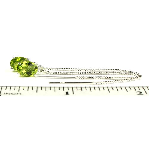 Peridot, 925 Sterling Silver Threader Earrings, SE003