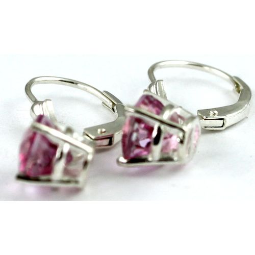 Pure Pink Topaz, 925 Sterling Silver Leverback Earrings, SE007