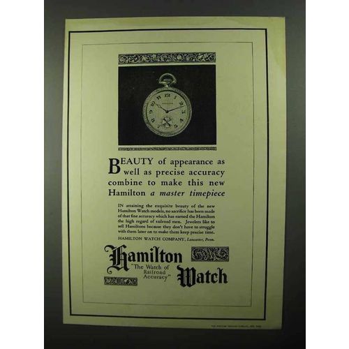 1922 Hamilton Watch Ad - Beauty of Apperance