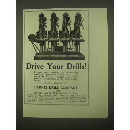 1922 Barnes All-Geared Gang Drills Ad