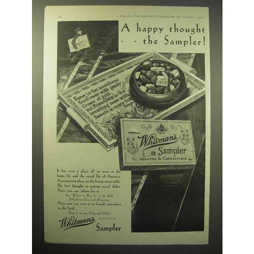 1930 Whitman's Sampler Chocolate Ad - Happy Thought