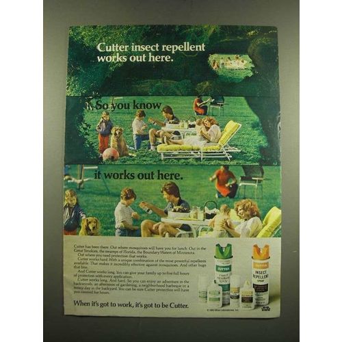 1983 Cutter Insect Repellent Spray Ad - Works Out Here