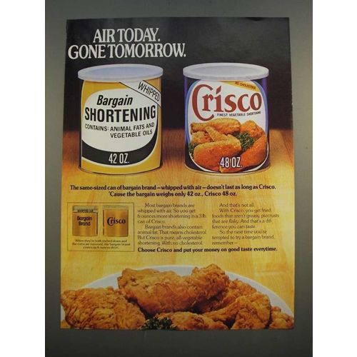 1986 Crisco Vegetable Shortening Ad - Air Today Gone Tomorrow