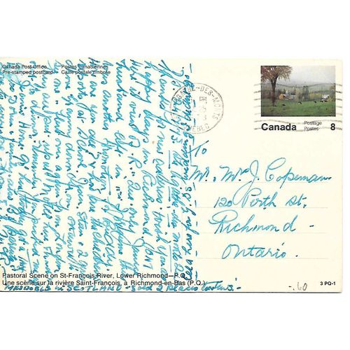 Canada #VC 91 Set 3-PQ-1 Postal Card USED Pastoral Scene on St-François River