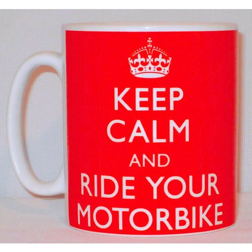 Keep Calm & Ride Your Motorbike Mug Can Personalise Great Biker Racer Bike Gift