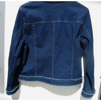 Womens Susan Bristol Blue Jean Jacket L Large 41 inch Denim Light Weight