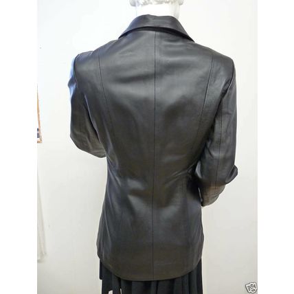ITALIAN LEATHER LADIES BLACK BLAZER by IMPERO UK 8 £364.99 BNWT